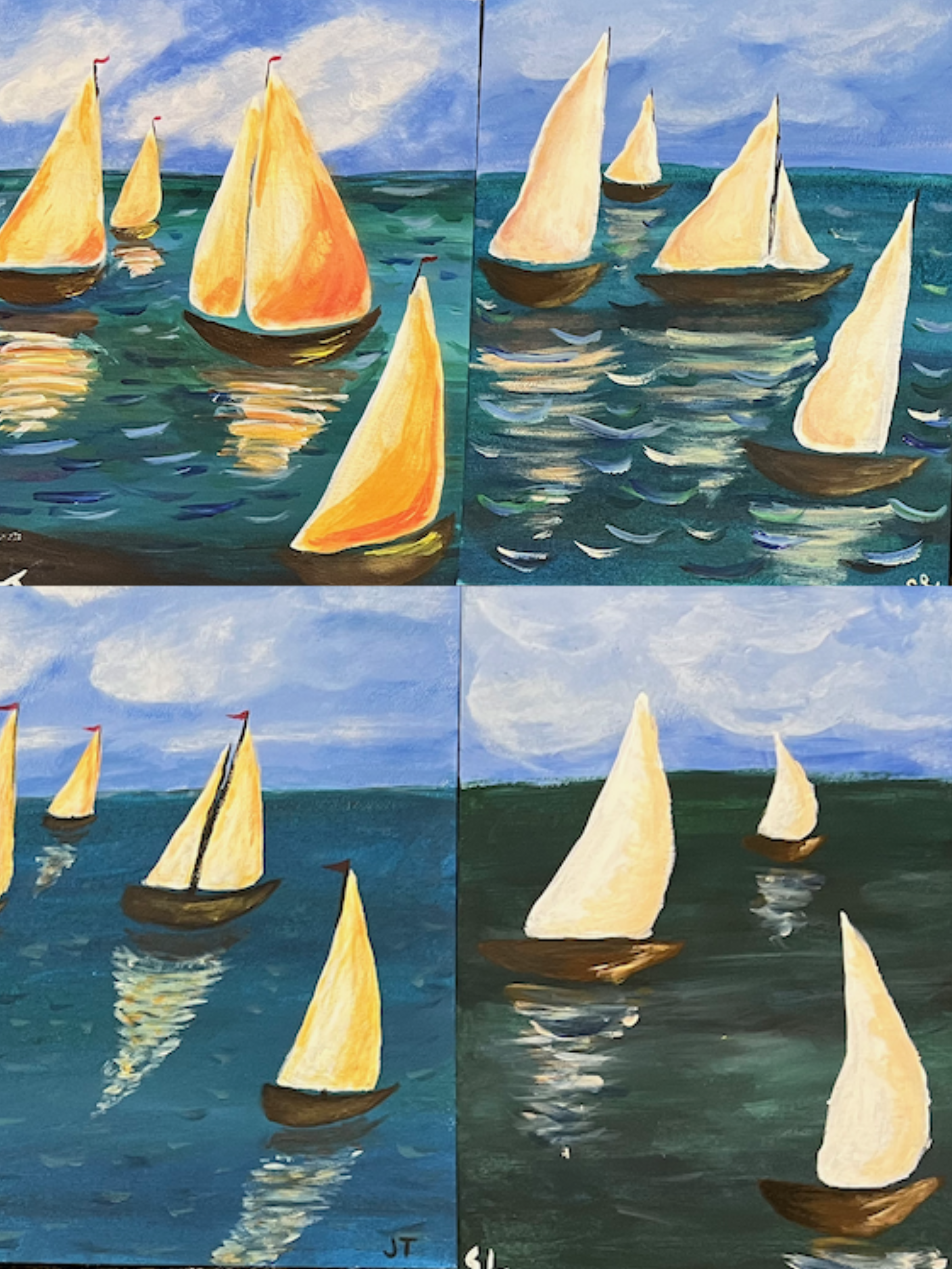 Sailboats we painted
