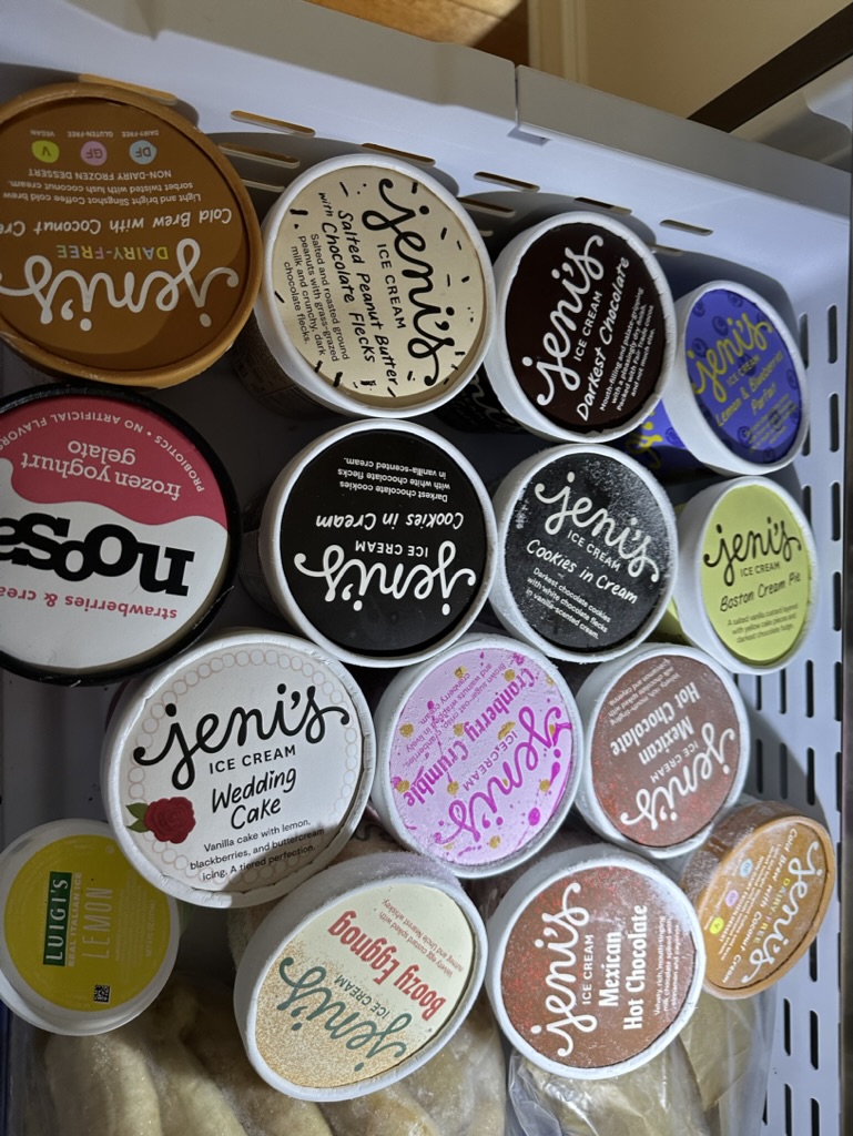 A freezer of Jeni's ice cream